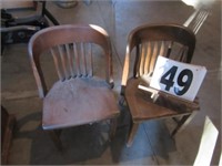 Two Wooden Low Back Chairs