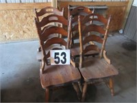 (4) Wooden high back chairs