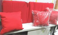 1 Lounge Chair & 3 Throw Red Cushions
