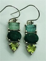 Sterling Silver Emerald Peridot Green Amethyst