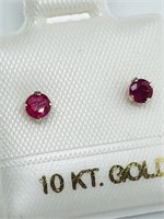 10k Whitye Gold Ruby (0.32cts) Earrings