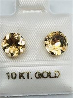 10k Yellow Gold Citrine (0.05cts) Earrings