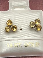 14k White Gold Citrine Earrings