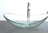 Arsumo Glass Oval Vessel Bathroom Sink&faucet