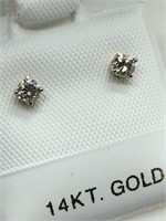 14k White Gold Diamond (0.18cts) Earrings