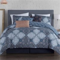 King Sz Blue Bungalow Rose Khadija 5 Piece Duvet