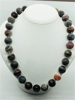 Sterling Silver Agate Necklace (weight 110g)