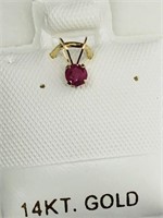 14k Yellow Gold Ruby Pendant