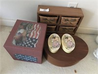 Carved Wood Box and Miscellaneous