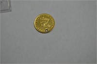 1874 - $1 GOLD COIN - DRILLED