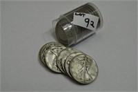 1 ROLL OF WALKING LIBERTY HALVES 20 COINS - MIXED