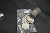 1 ROLL OF FRANKLIN HALF DOLLARS 20 COINS - MIXED