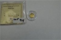 GETTYSBURG $10 GOLD COIN .585 PURE - .5 GRAMS
