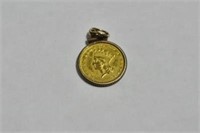 1862 - $1 GOLD COIN IN GOLD FILLED BEZEL