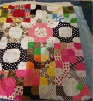 MULTICOLORED UNFINISHED PATCH QUILT