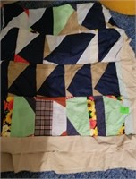 UNFINISHED NAVY BLUE PIECE QUILT