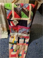 MULTI COLORED BLOCK PATCHWORK UNFINISHED QUILT