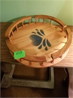 WOOD COUNTRY HEART LAZY SUSAN