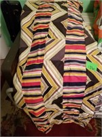 LARGE HEAVY MATERIAL STRIPPED QUILT TOP