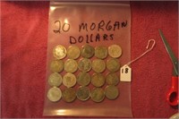 (20) MORGAN SILVER DOLLARS (VARIOUS DATES)