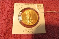 ST. GUARDIAN $20 GOLD PIECE - 1922