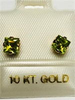 $200. 10KT Gold Peridot Earrings