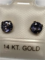 $250. 14KT Gold Iolite Earrings
