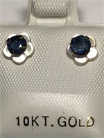 $160. 10KT Gold Sapphire(0.66ct) Earrings