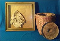 Wicker Basket And Picture Frame