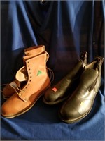 (2) Steel Toe Boots 9 1/2  Black  Size 10 1/2