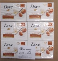 6 Pks Dove Shea Butter Soap 2x75g Bars/Pk
