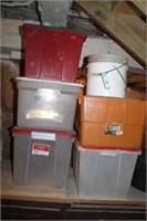 5 Plastic Totes and Buckets