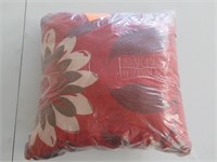 "Used" Red Flower Pattern Throw Pillow