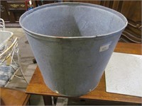 Large tin pail planter