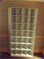 SLANT-FILE SLOTTED CABINET IS 3' X 11" X 75" TALL