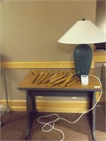 OFFICE DESK, TABLE LAMP, HANGERS & MORE