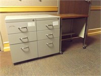 TWO(2) DRAWER CABINETS & ROLLING TABLE