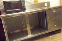 STAINLESS STEEL DRAWER CABINET & MICROWAVE