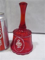 Red hand painted bell, signed
