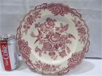 Rose/white plate, Bristol, Crown Ducal, Eng.