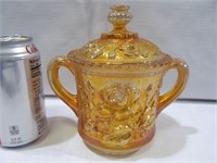 Carnival glass candy dish w. 2 handles