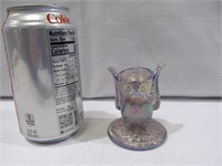 Carnival glass owl toothpick holder