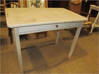 White enamel top table