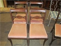 Medallion back chair, pinkish seat