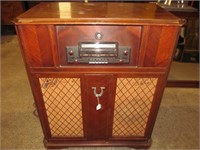 Old radio in cabinet
