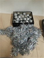 Silver ornaments and Garland