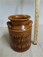 Decorative milk jug ceramic cookie jar