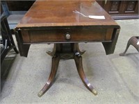 Drop leaf table, scratches, missing drawer