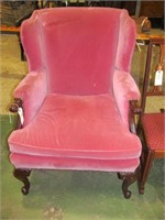 Pink wingback chair