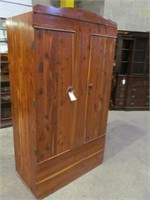 Cedar cabinet, Oakes Chair Co., damaged floor